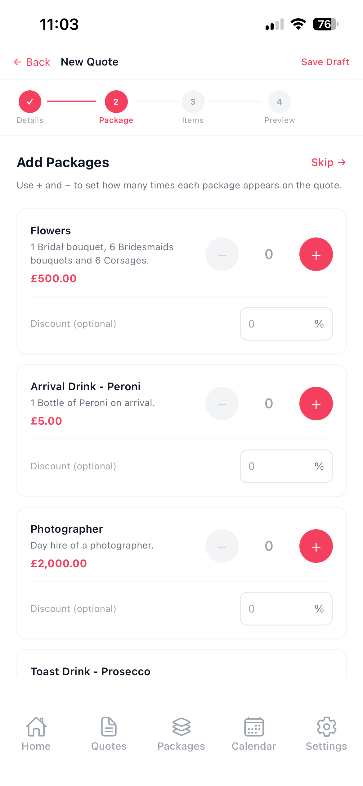 App Package Selection Step